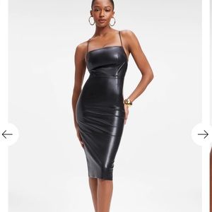 Good American Faux leather vacay dress
